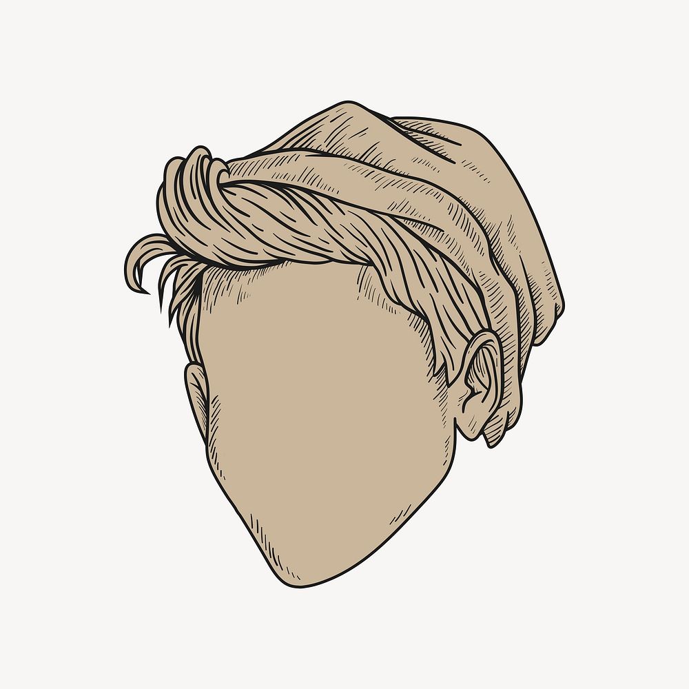 Blank face element, brown illustration vector