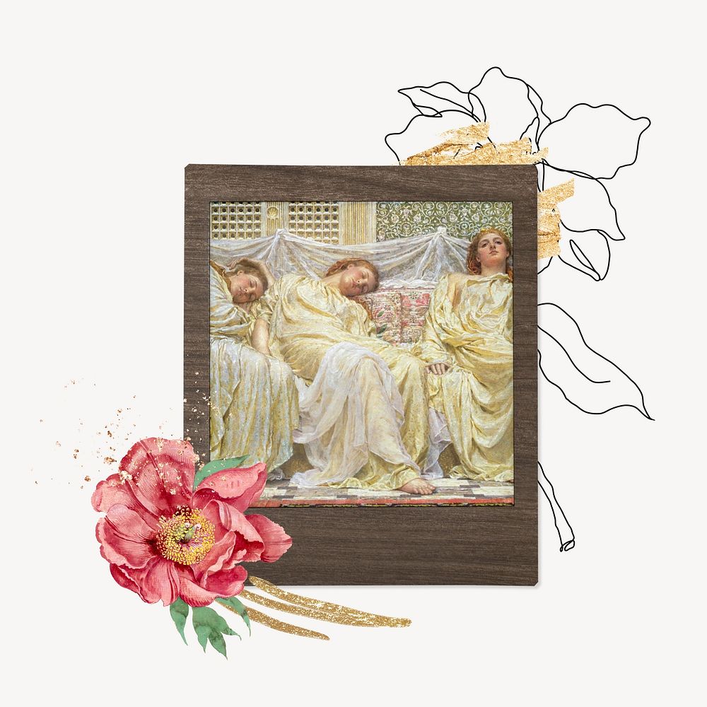Joseph Moore's Dreamers, floral instant film frame. Remixed by rawpixel.