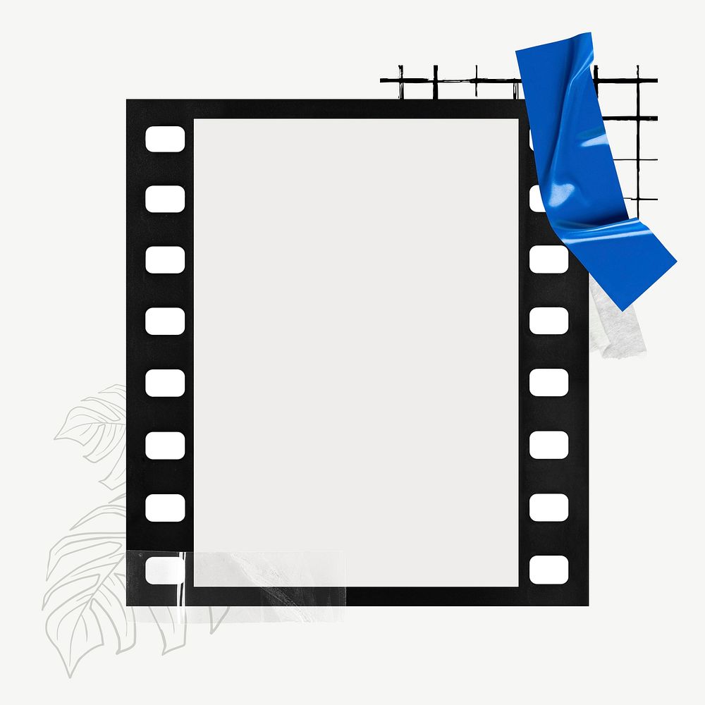 Blank film frame mockup psd