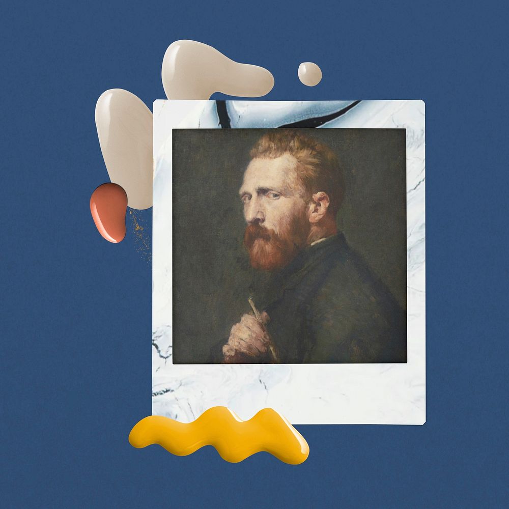 Instant film mockup psd, Van Gogh by John Russell. Remixed by rawpixel.