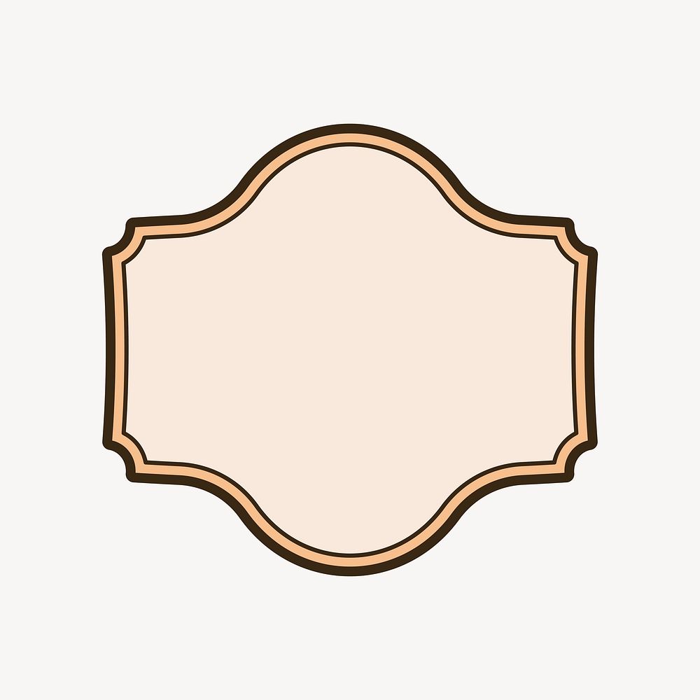 Pastel orange badge vector