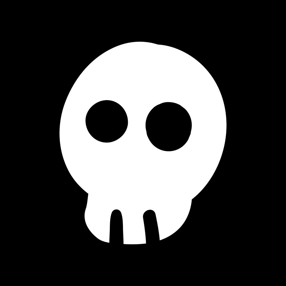 White human skull, Halloween illustration vector