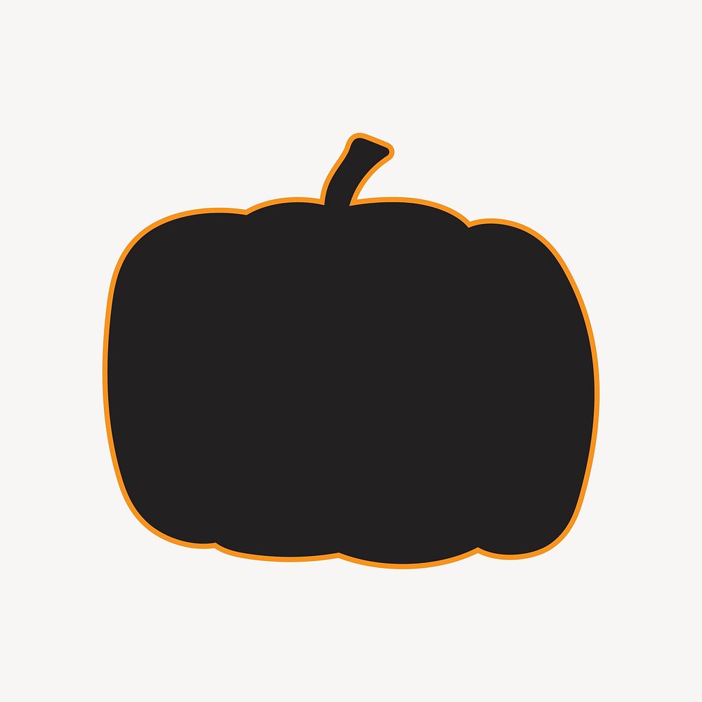 Black pumpkin badge vector