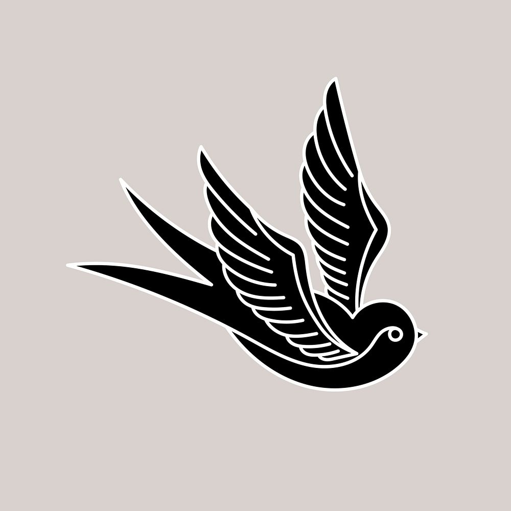 Flying bird, animal illustration vector