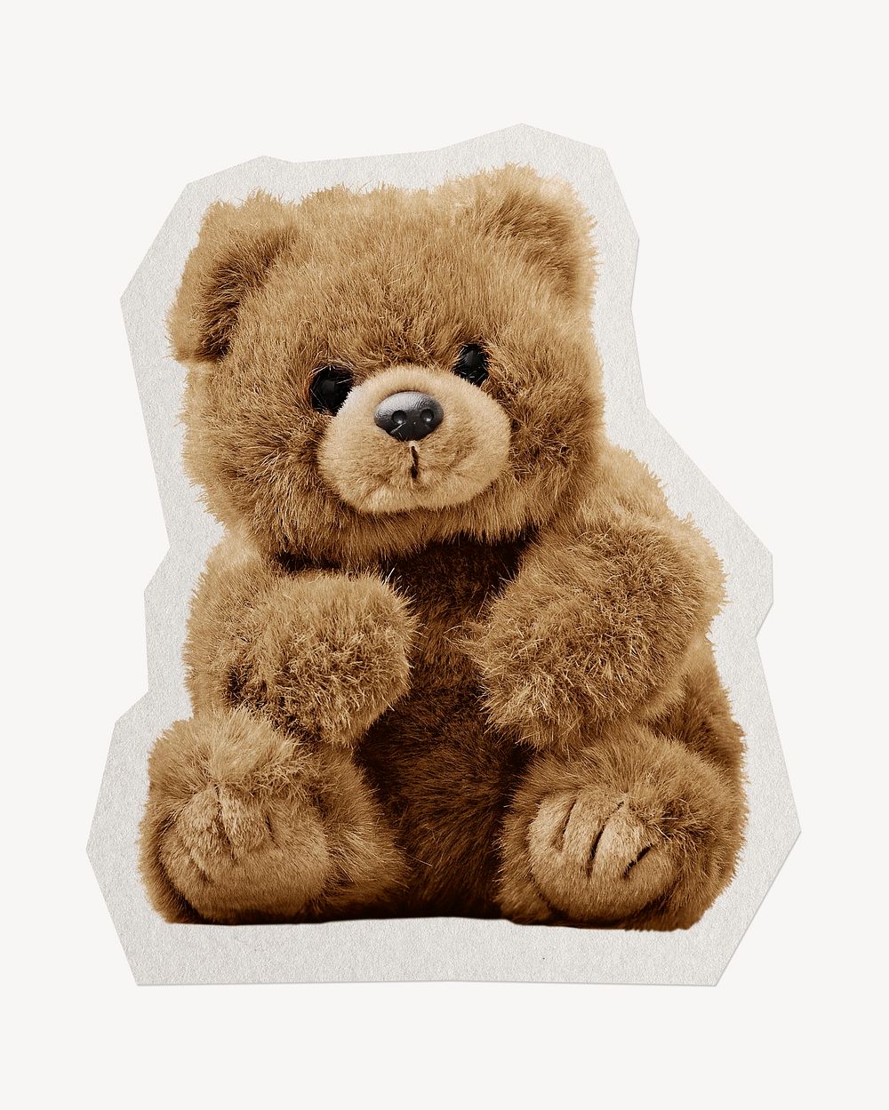 Teddy bear paper cut isolated design