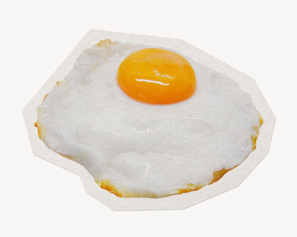 Fried egg paper cut isolated design