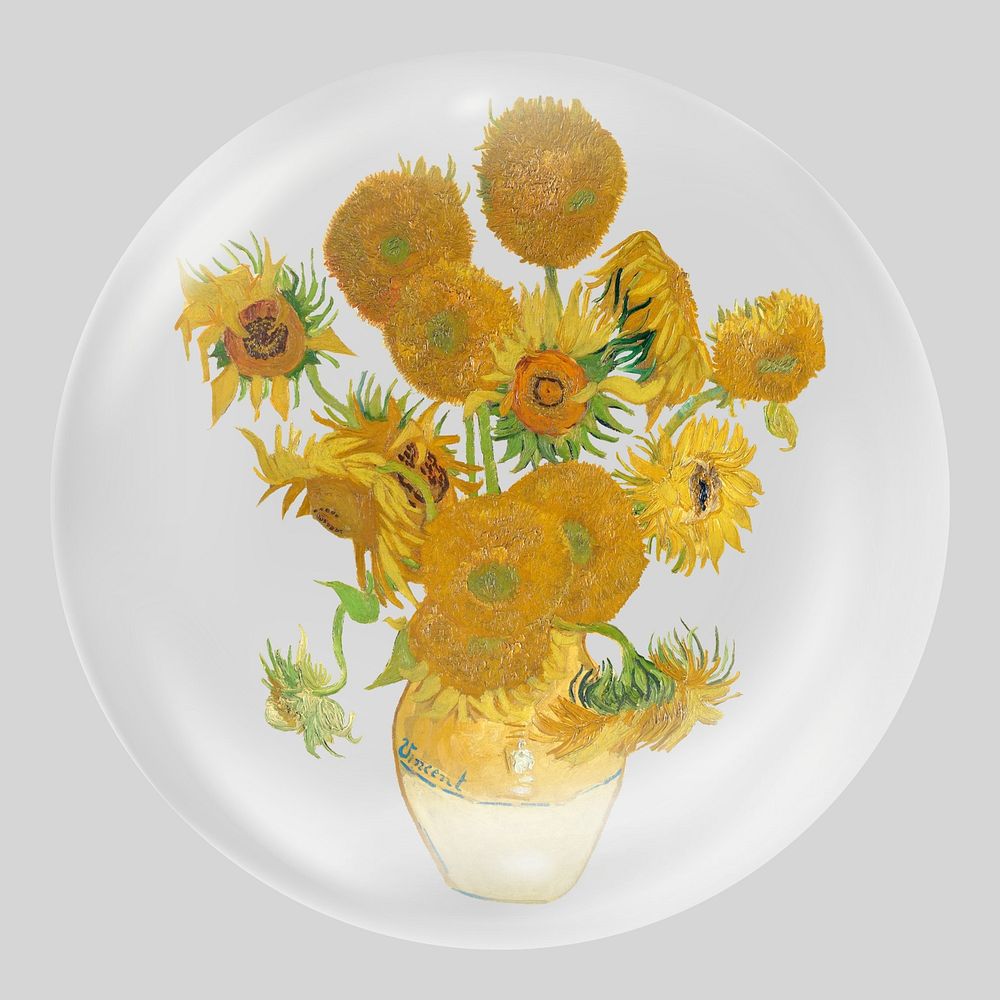 Van Gogh&rsquo;s Sunflowers in bubble. Remixed by rawpixel.