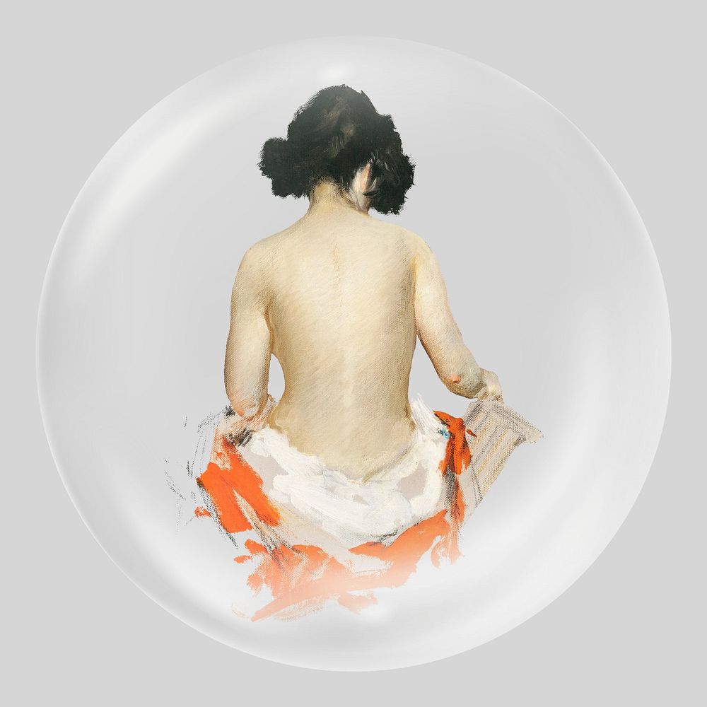 Japanese woman in bubble. Remixed by rawpixel.
