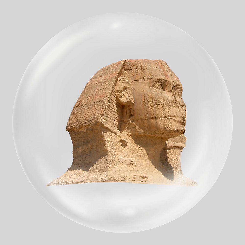 Great sphinx of giza in bubble. Remixed by rawpixel.