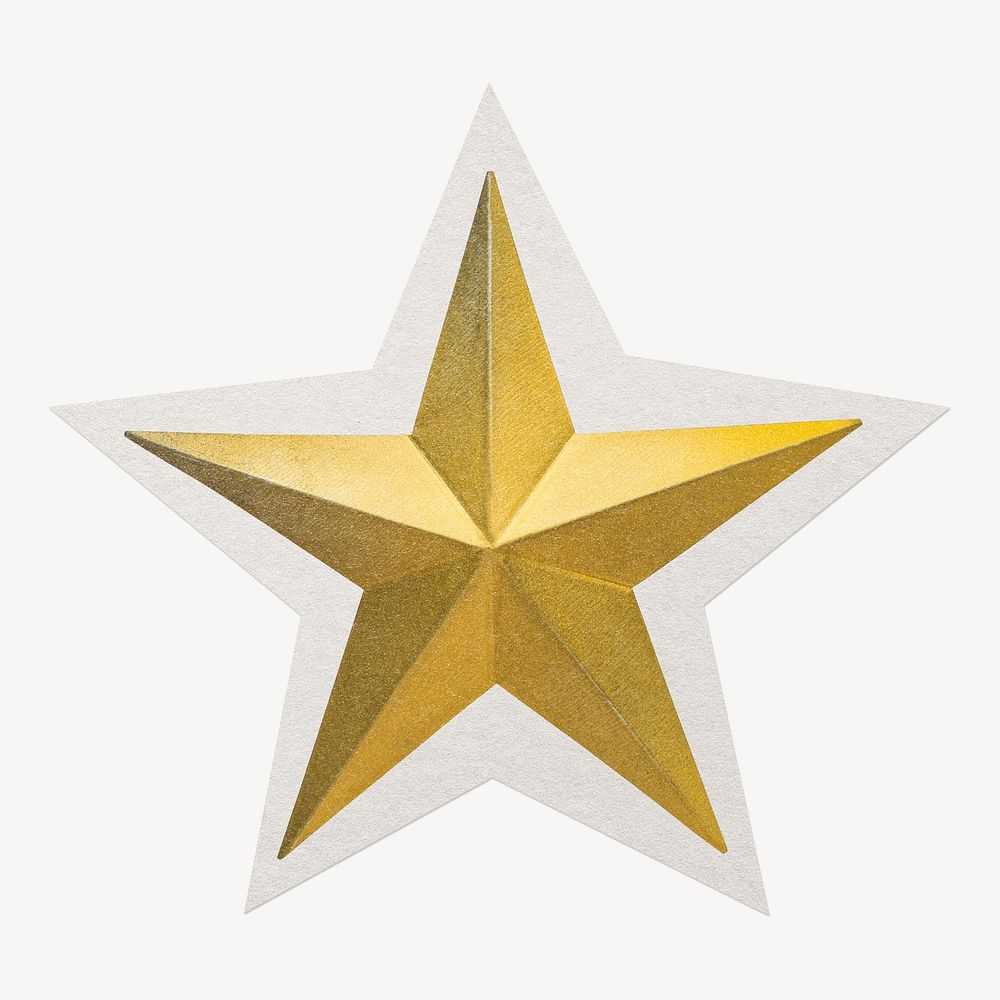 Gold star paper cut isolated | Free Photo - rawpixel