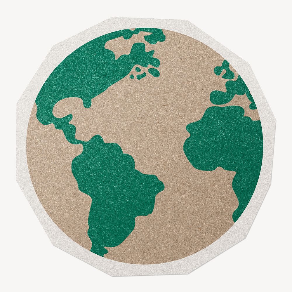 Earth paper cut isolated design