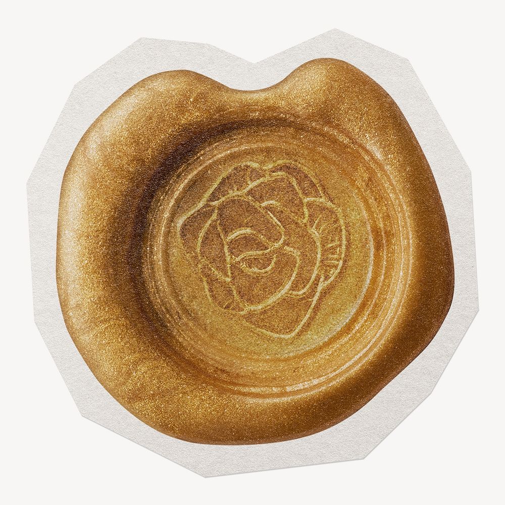 Flower wax seal paper cut isolated design