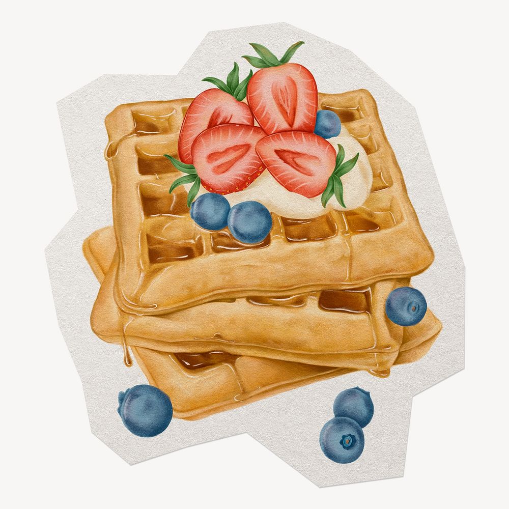 Sweet waffles  paper cut isolated design