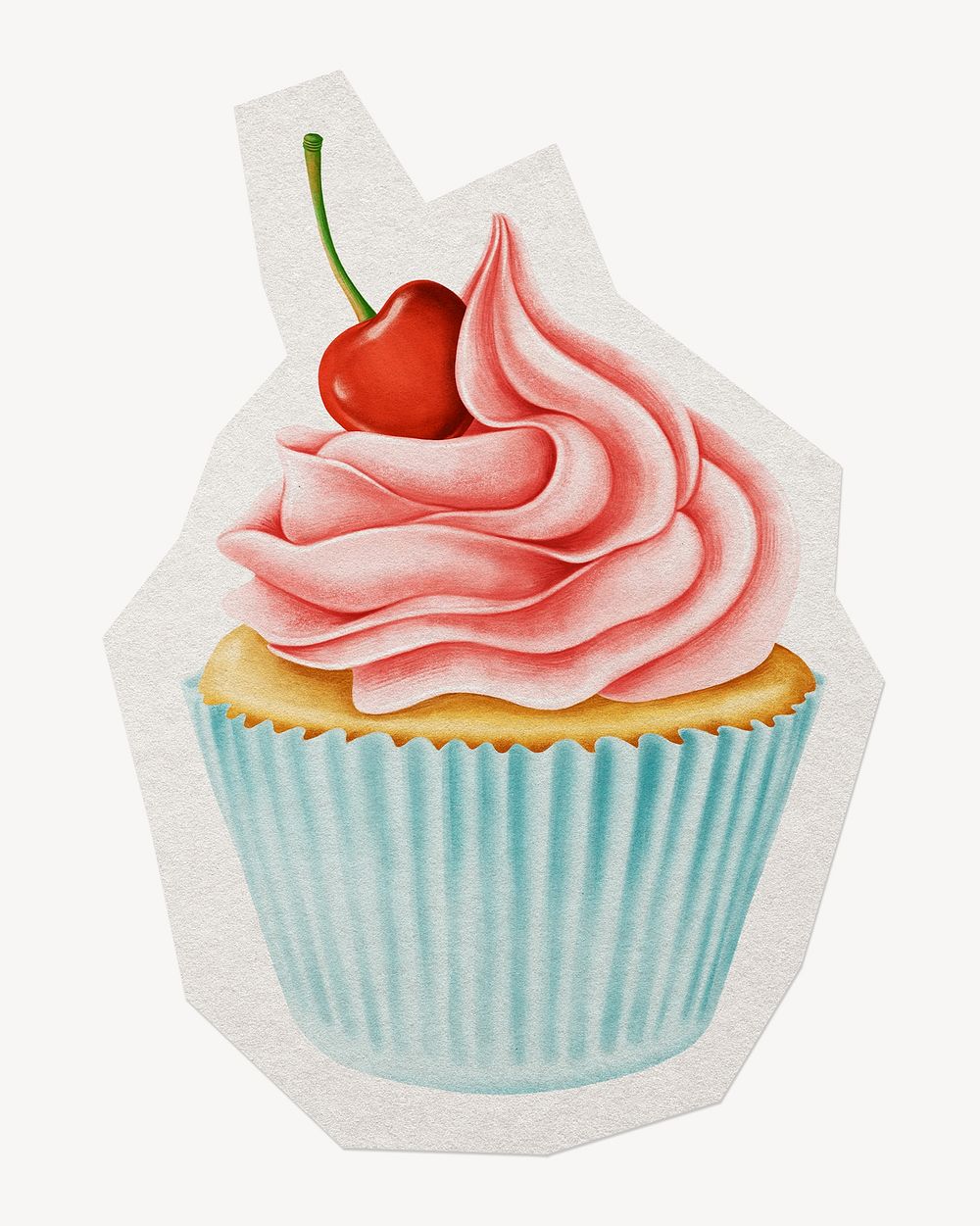 Cherry cupcake paper cut isolated | Free Photo - rawpixel