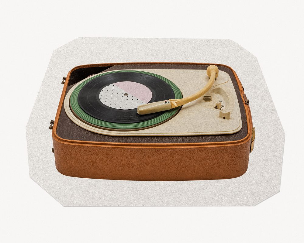 Record player  paper cut isolated design