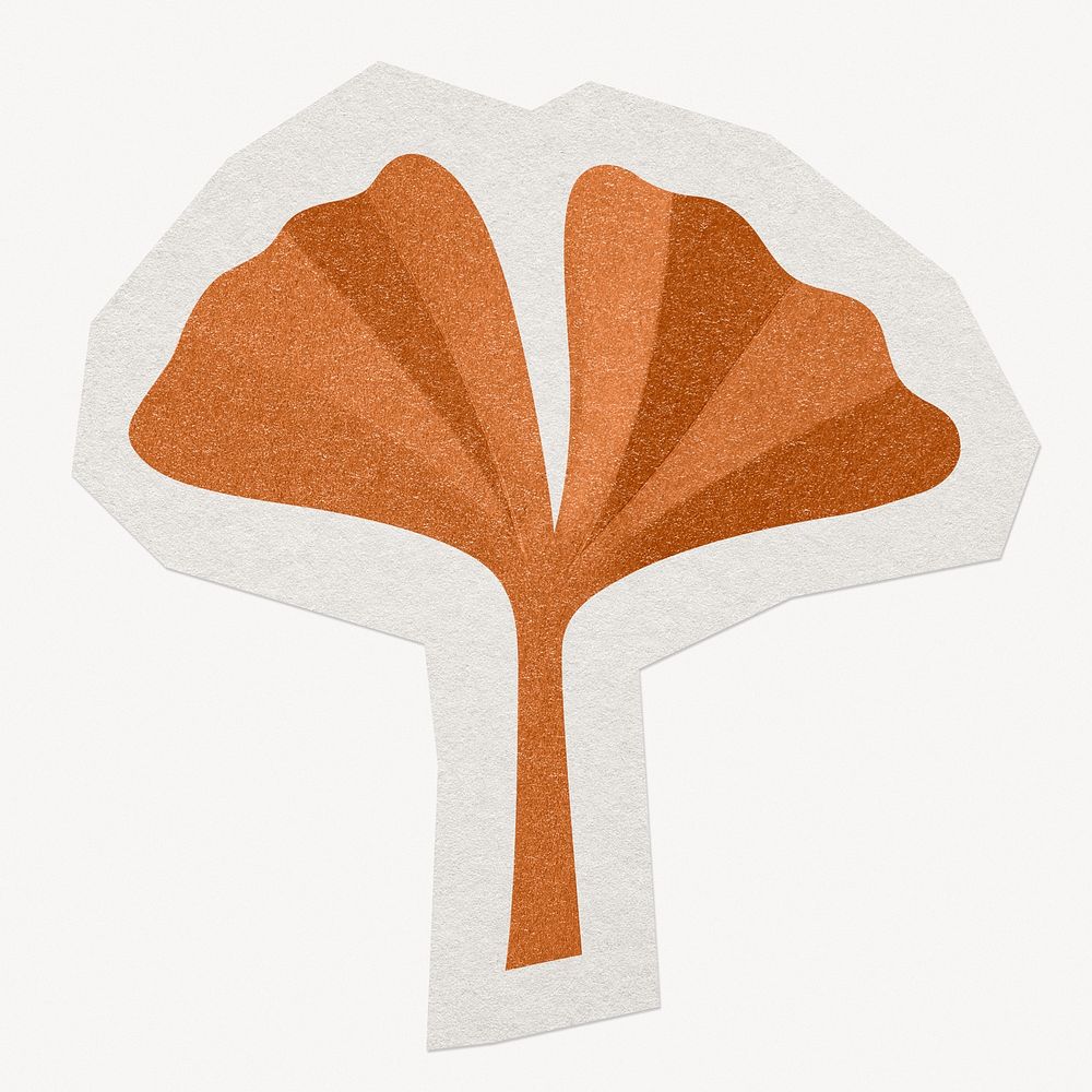 Ginko leaf paper cut isolated design