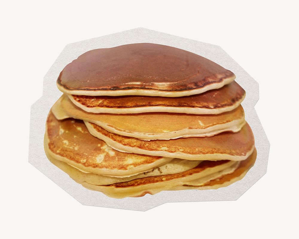 Pancakes breakfast food  paper element with white border