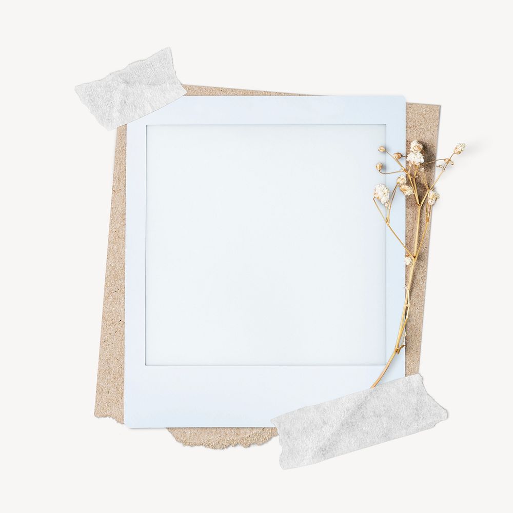 Instant photo film frame, aesthetic paper collage