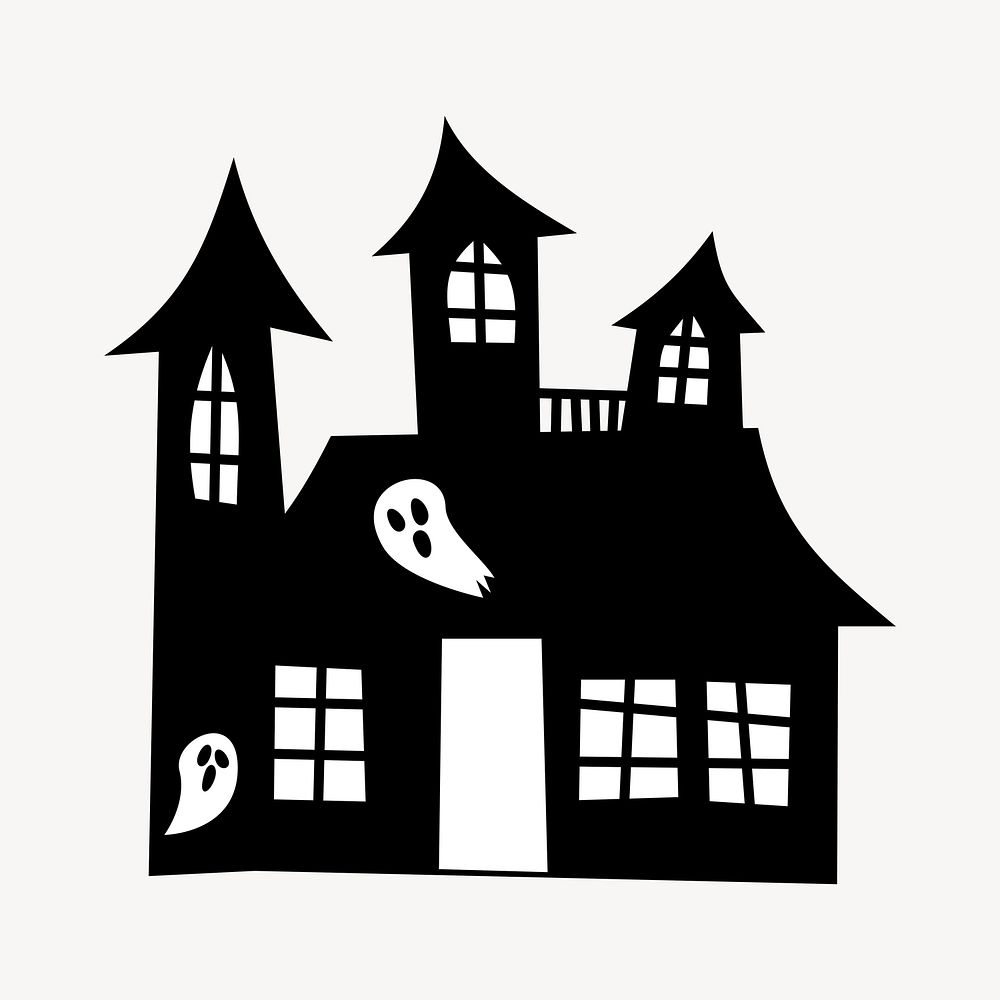 Haunted house, Halloween clip  art. Free public domain CC0 image. 