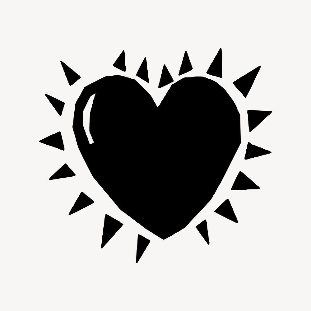 Silhouette heart illustration. Free public domain CC0 image.