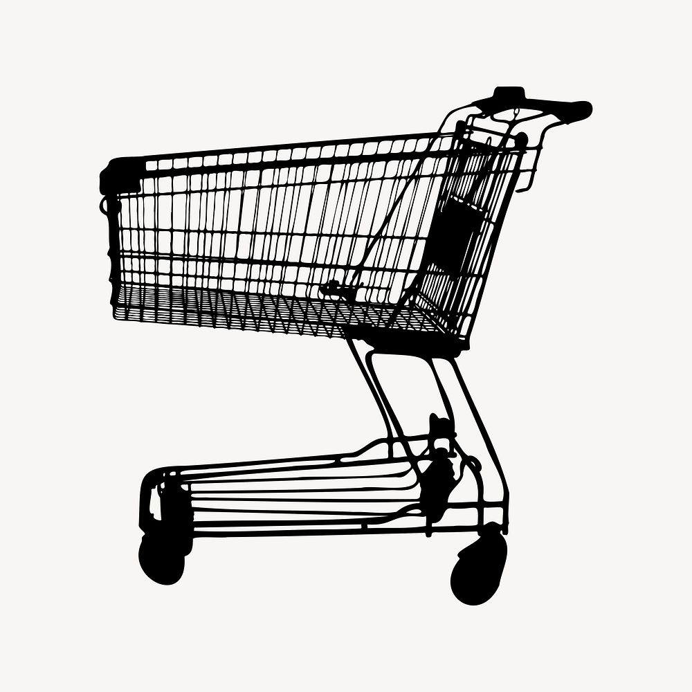 Shopping cart illustration. Free public domain CC0 image.