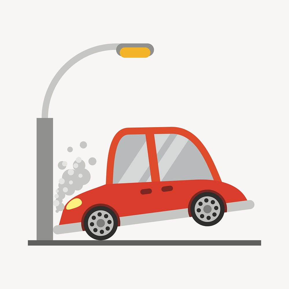 Car crash clipart illustration vector. Free public domain CC0 image.