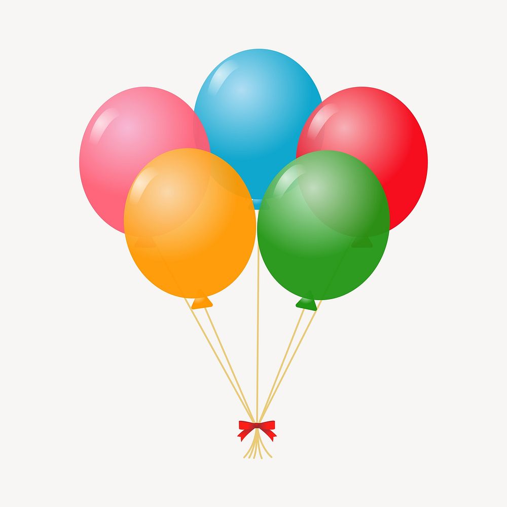 Balloons illustration. Free public domain CC0 image.
