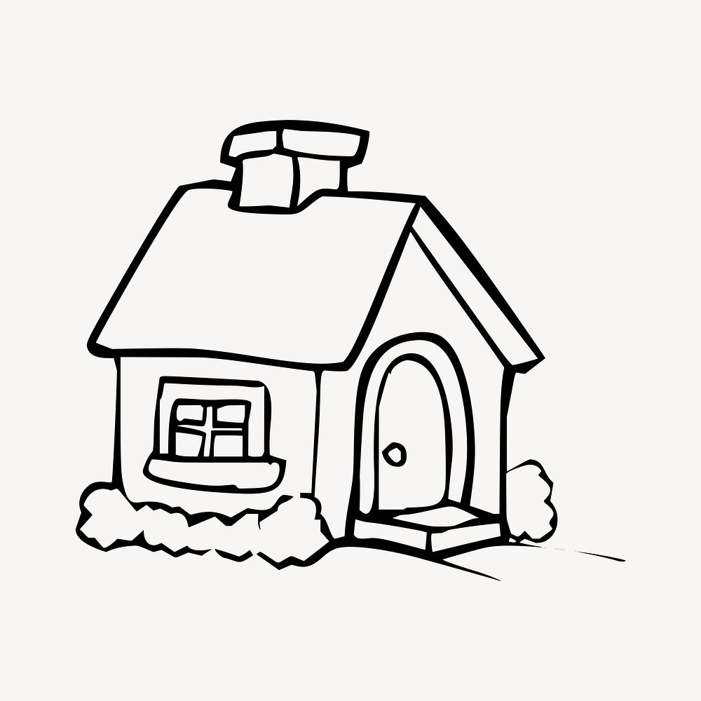 House illustration. Free public domain CC0 image.