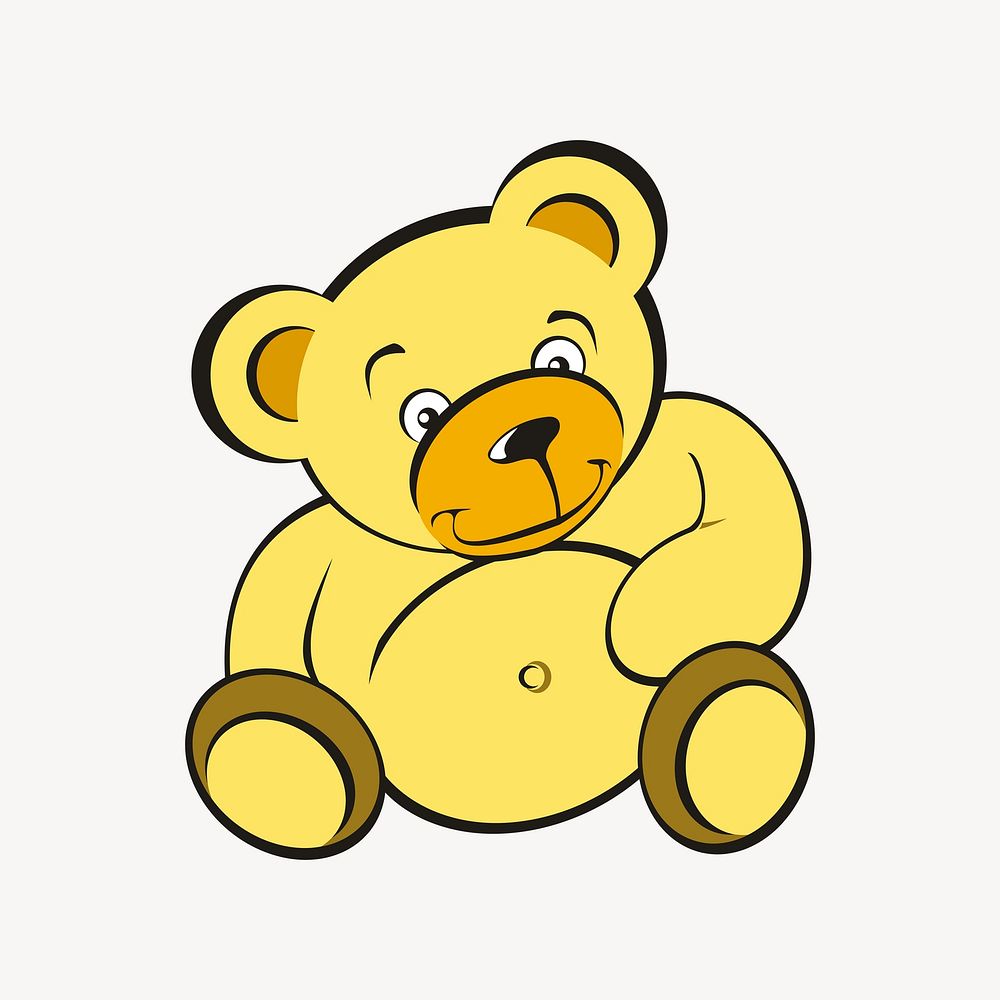 Teddy bear clipart illustration. Free public domain CC0 image.
