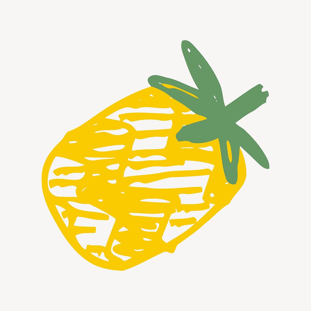 Pineapple illustration. Free public domain CC0 image.