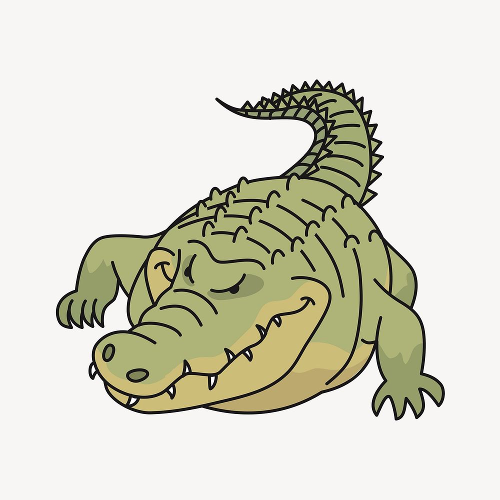 Crocodile clipart illustration vector. Free public domain CC0 image.