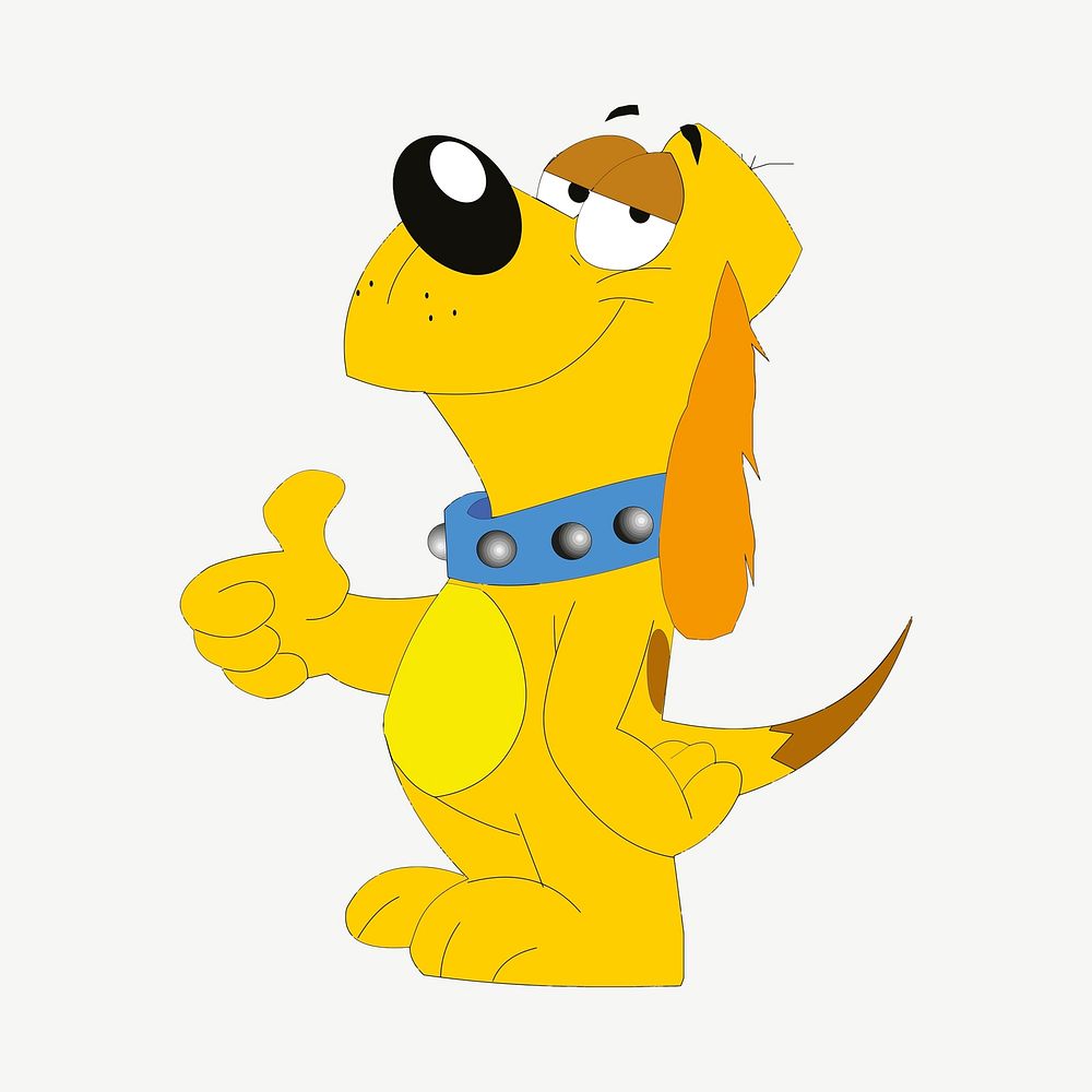 Dog making thumb up illustration Free PSD rawpixel