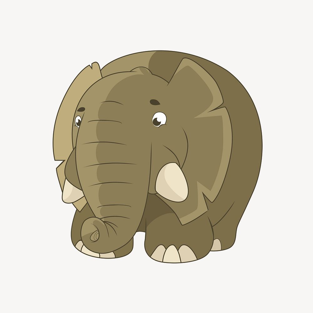 Elephant illustration. Free public domain CC0 image.