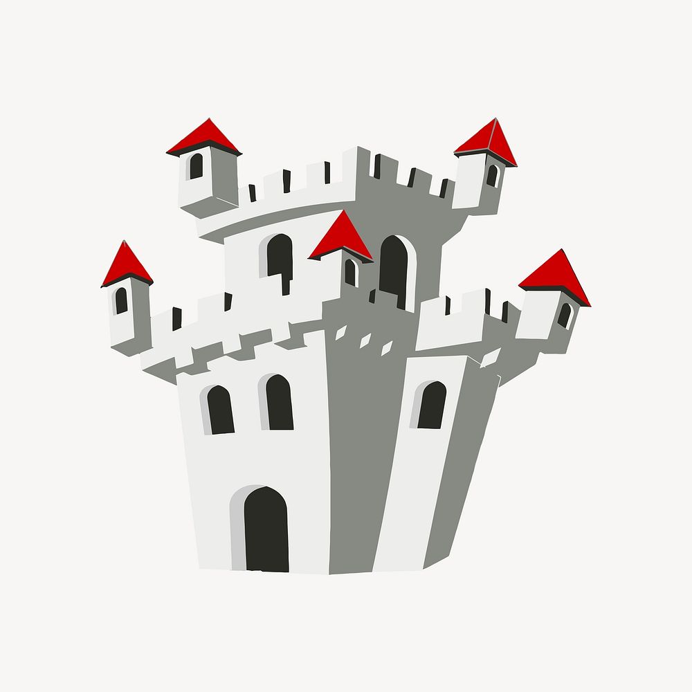 Castle illustration. Free public domain CC0 image.