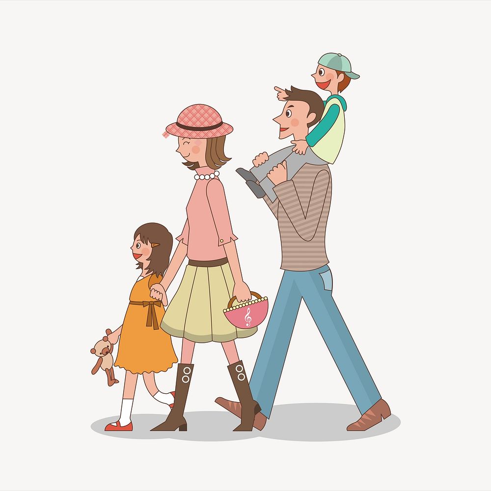 Family illustration. Free public domain CC0 image.