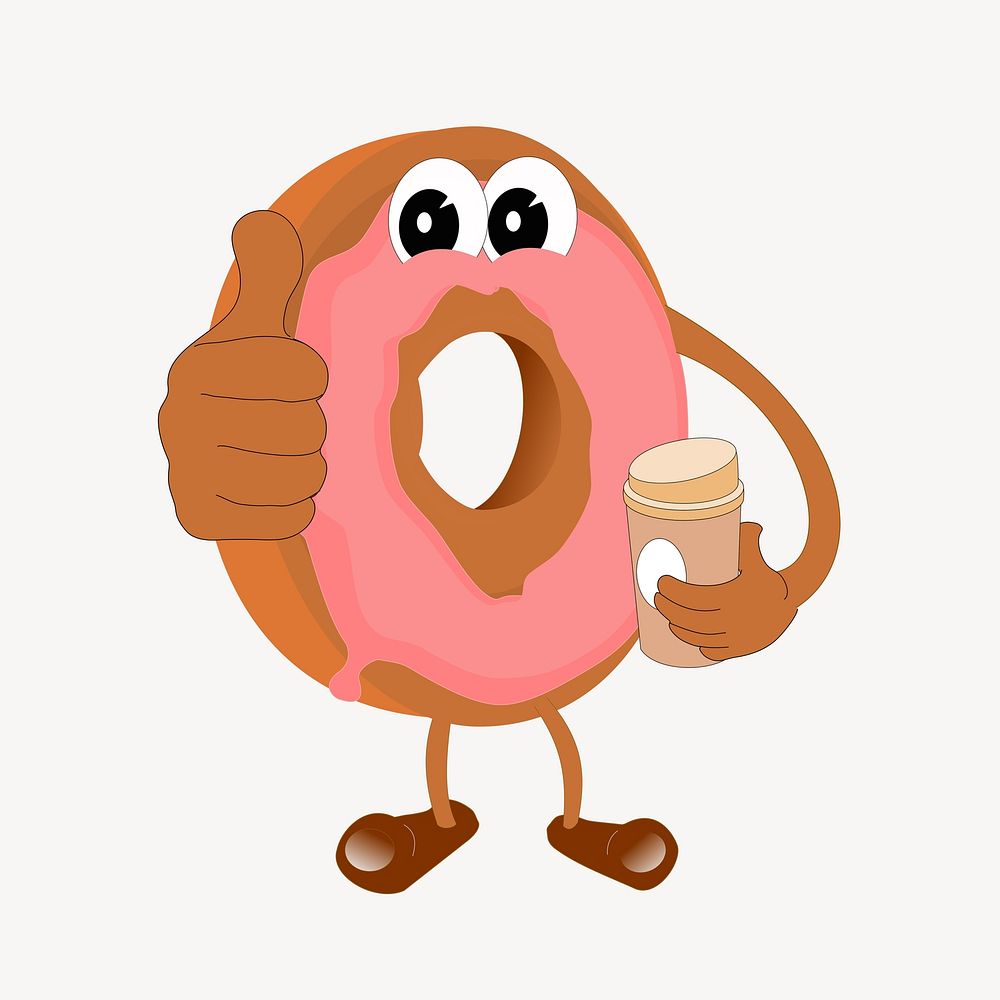 Donut illustration vector. Free public domain CC0 image.