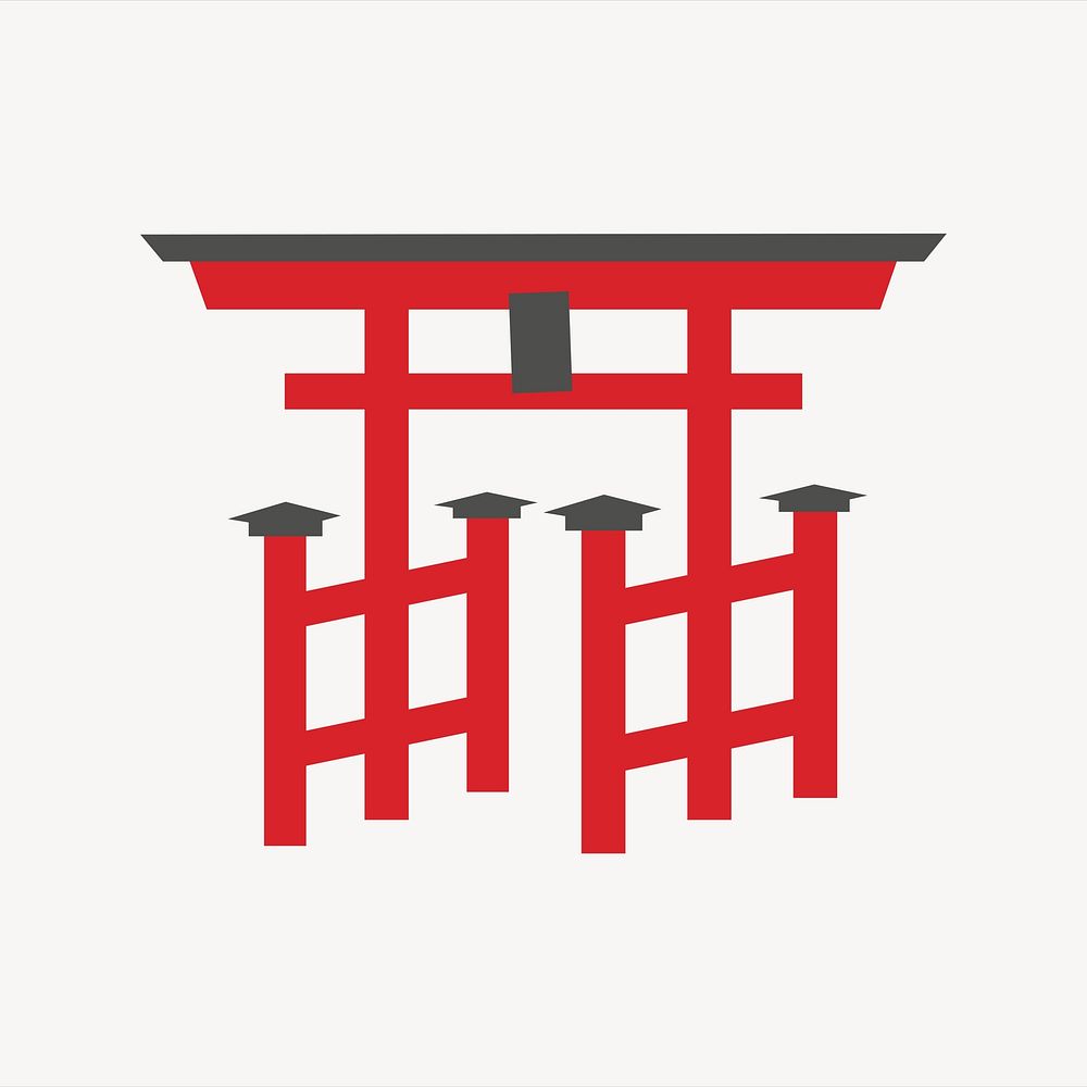 Japanese Torii gate clipart illustration vector. Free public domain CC0 image.