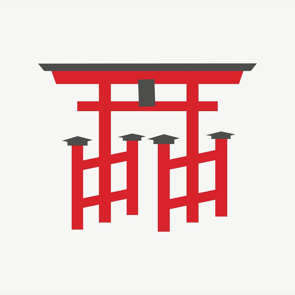 Japanese Torii gate clipart illustration psd. Free public domain CC0 image.