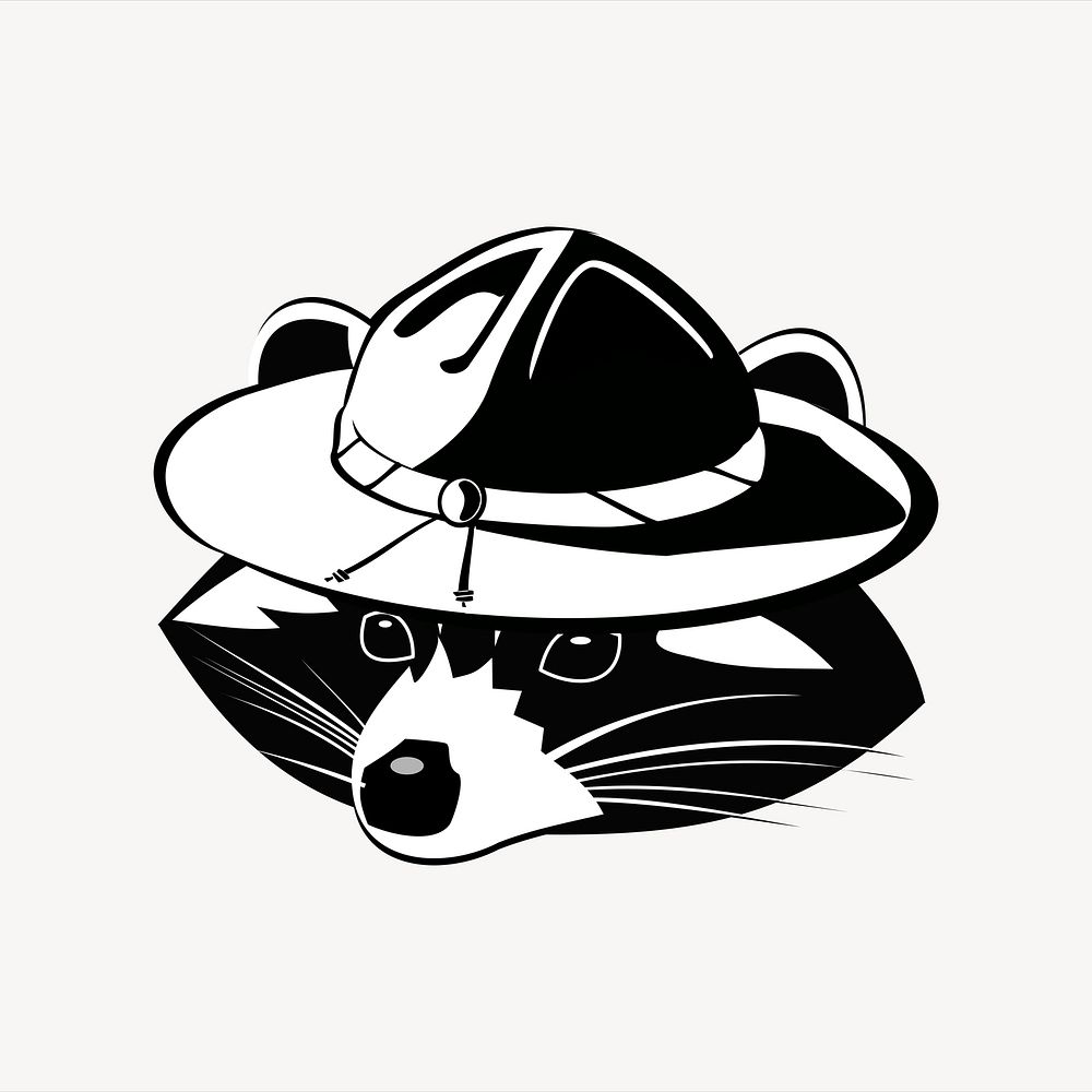 Raccoon character clipart illustration vector. Free public domain CC0 image.