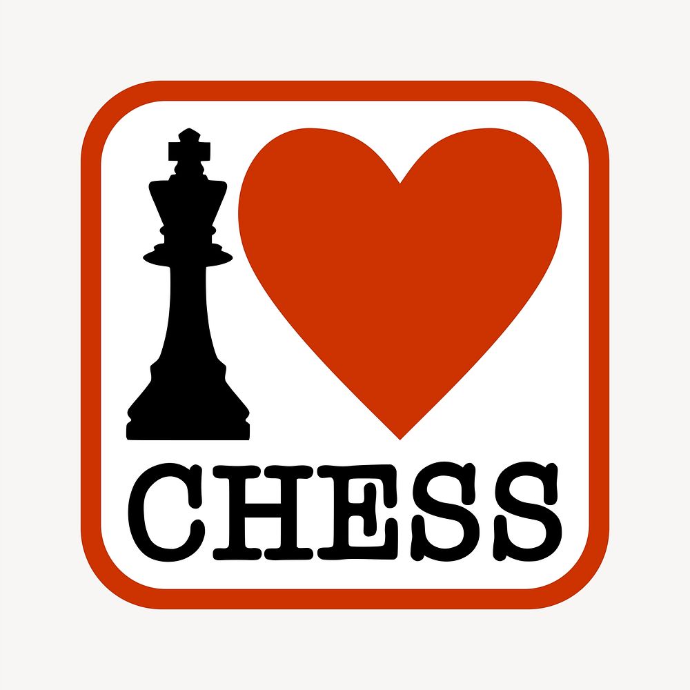 I love chess illustration vector. Free public domain CC0 image.