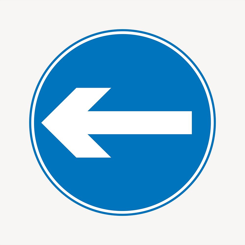 Left arrow sign illustration. Free public domain CC0 image.