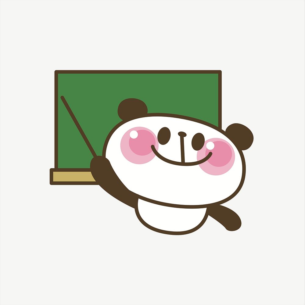 Panda teacher illustration psd. Free public domain CC0 image.