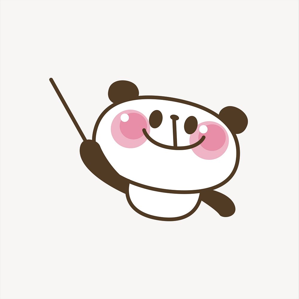 Panda teacher illustration. Free public domain CC0 image.