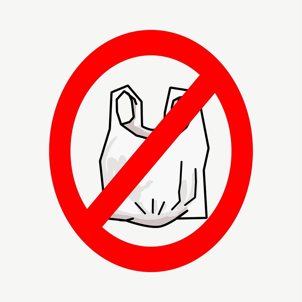 No plastic bag illustration psd. Free public domain CC0 image.