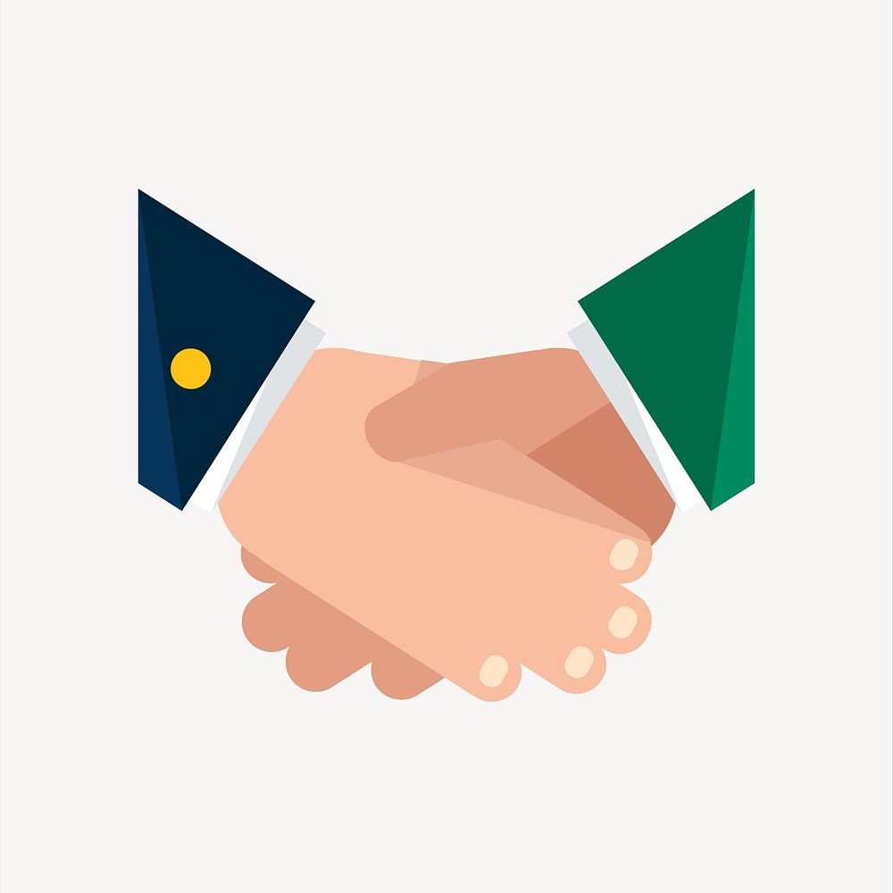 Business handshake illustration. Free public domain CC0 image.