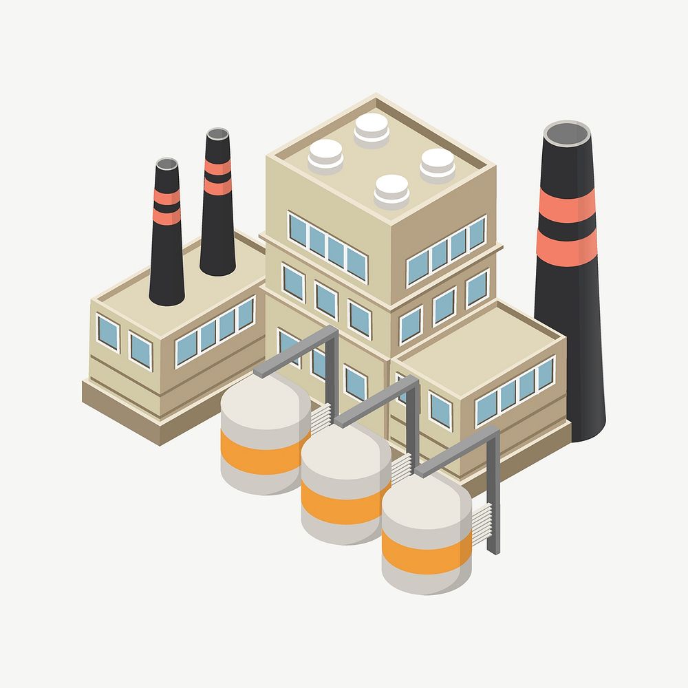 Factory clipart illustration psd. Free public domain CC0 image.