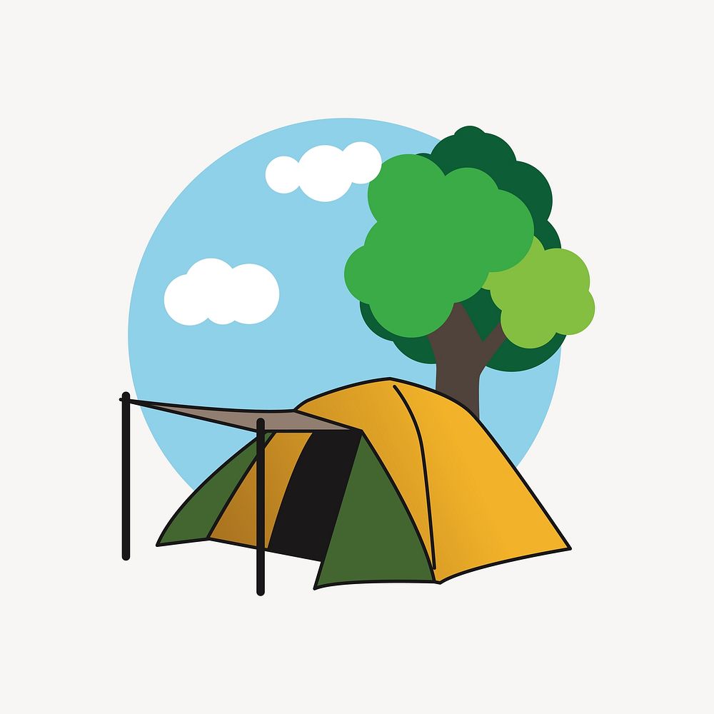Tent illustration. Free public domain CC0 image.