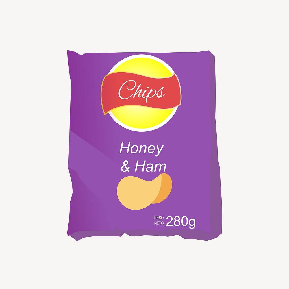 Chips bag illustration. Free public domain CC0 image.
