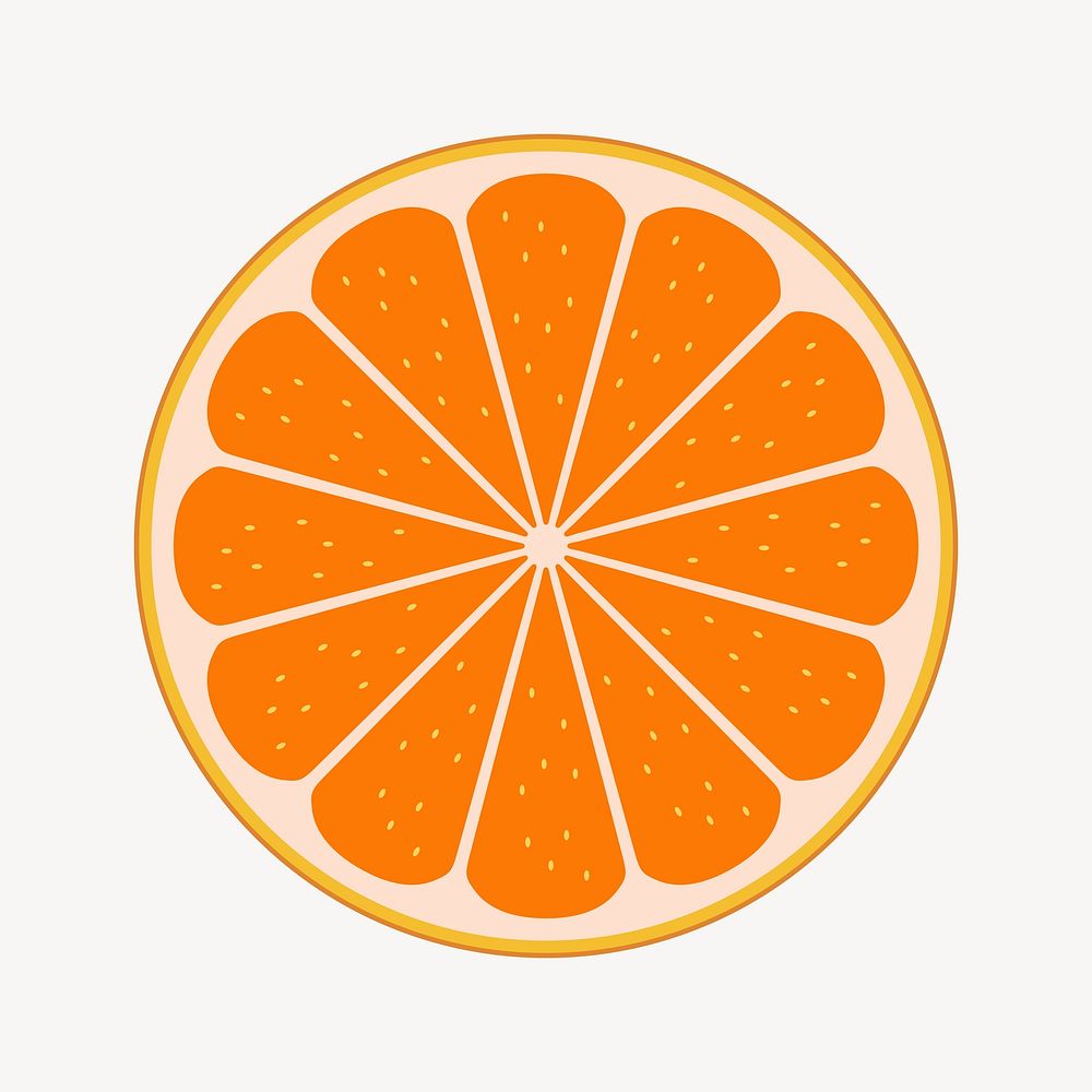 Half orange collage element vector. Free public domain CC0 image.