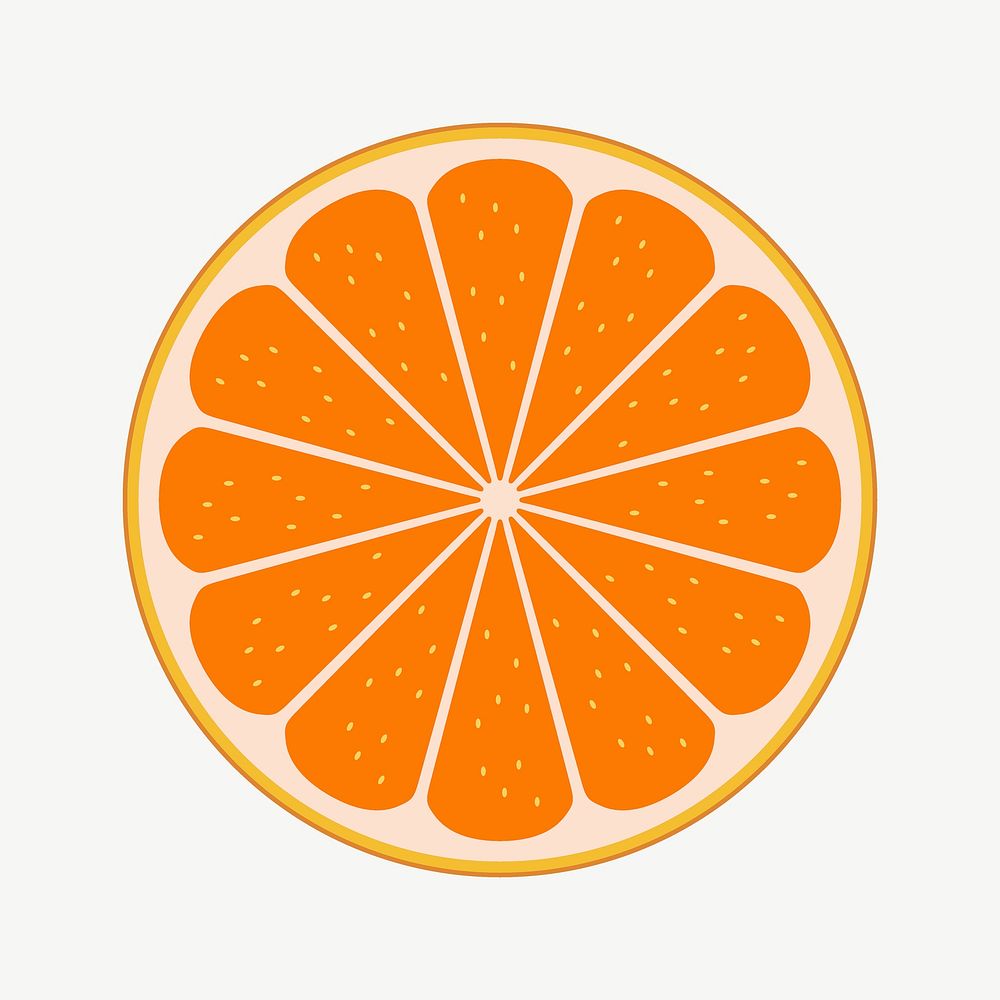 Half orange illustration psd. Free public domain CC0 image.
